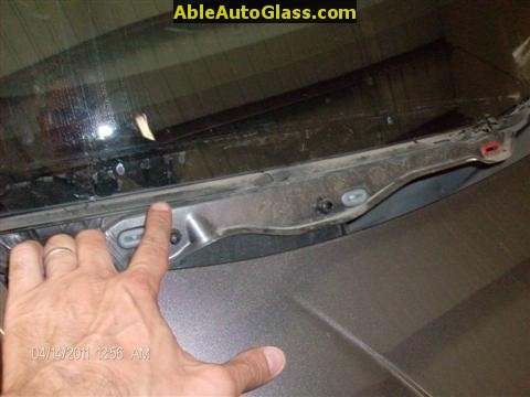 Acura TSX 2009 Windshield Replace - View of Dirt Line Under Cowl