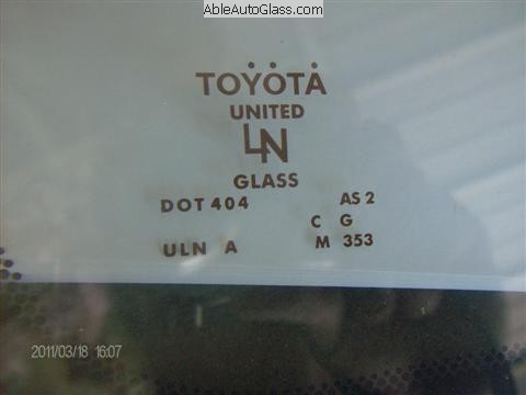 Bug for United LN for a Toyota Avalon Back Window Glass - behind white paper