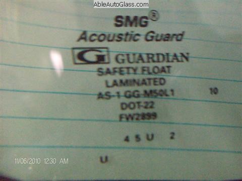 Bug SMG Accoustic Guard Guardian DOT 22  Toyota Corolla  2009-2011 Windshield, WThird Visor Frit, Acoustic Interlayer
