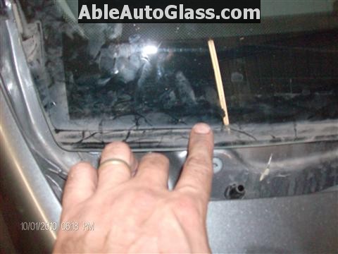 Honda Accord 2010 Front Windshield Replacement - Pointing to Where Cowl Fits Above Windshield