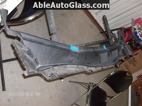 Honda Accord 2010 Front Windshield Replacement - Top View of Cowl