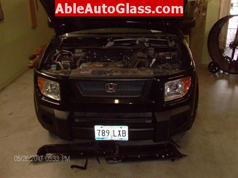 Honda Element 2010 Windshield Replace - Cowl and Windshield Wipers Removed