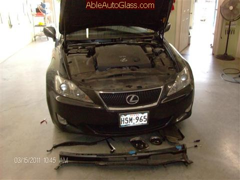 Lexus IS 250 2008 Windshield Replace - wipers and cowl removed